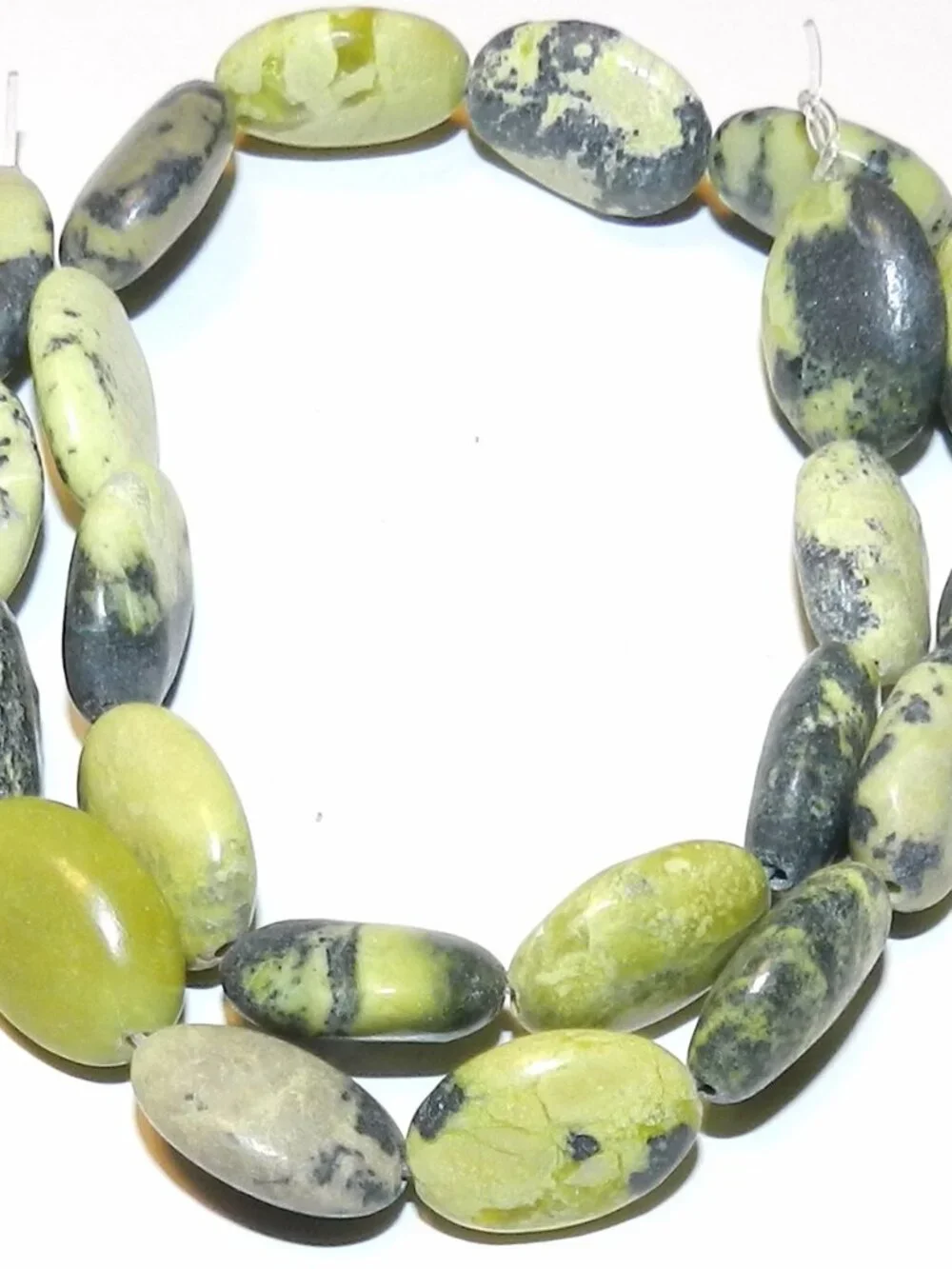 Natural Yellow Turquoise 18mm Flat Puffed Oval Gemstone Bead 15